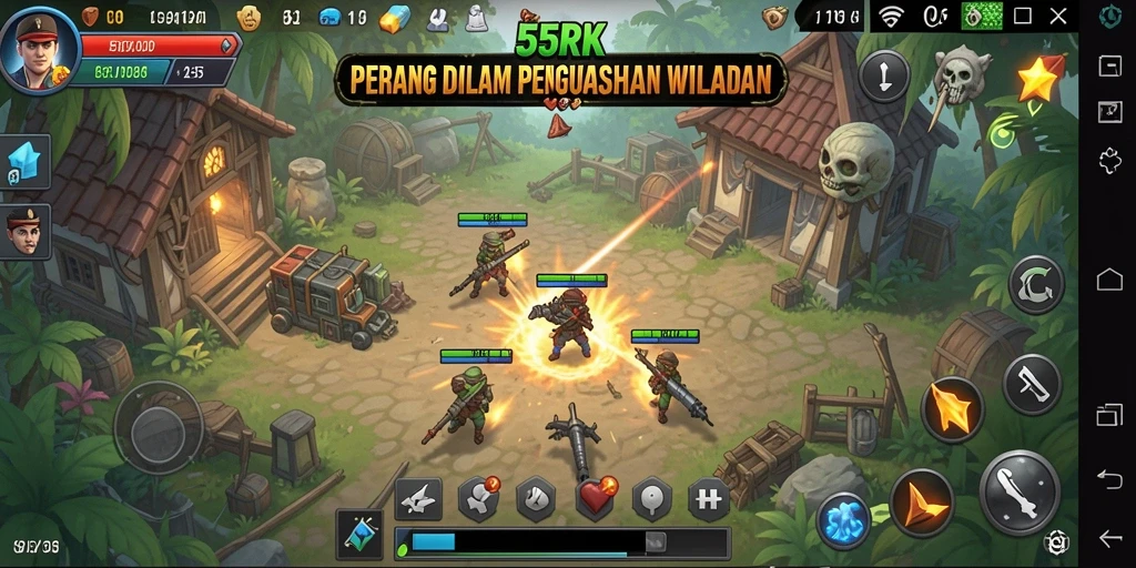 Screenshot menunjukkan aksi seru dalam game TPS 55RK.