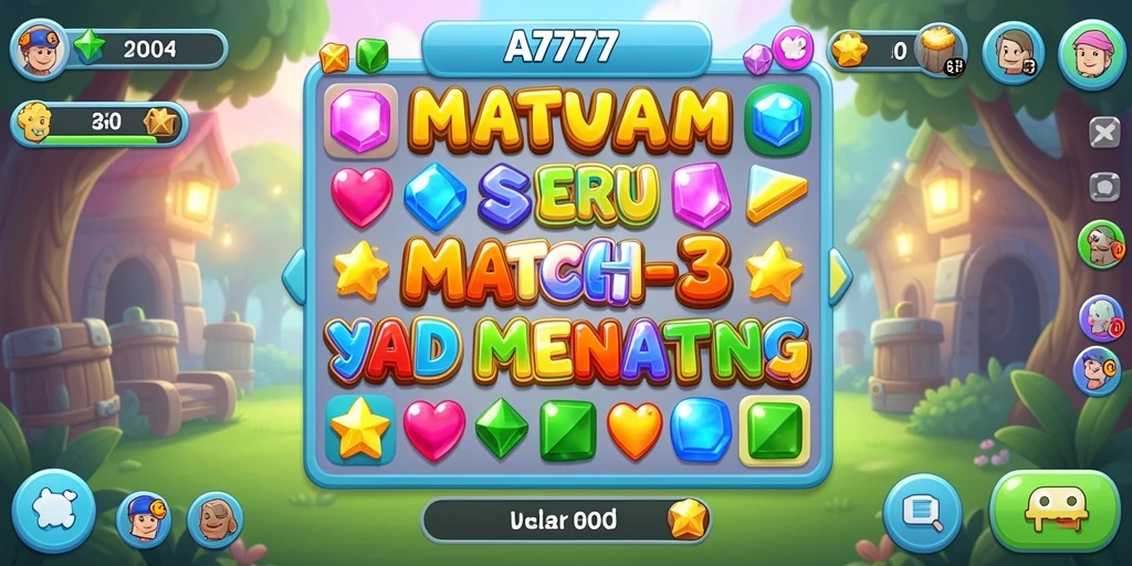 Gameplay seru A7777 dengan grafis match-3 yang menarik.