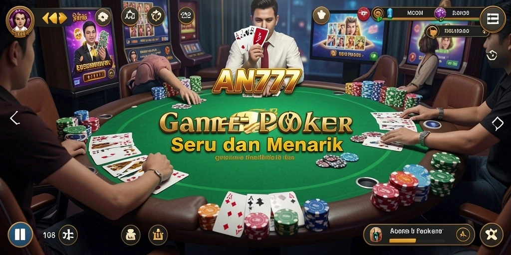 Tampilan gameplay Poker yang menarik di AN777.