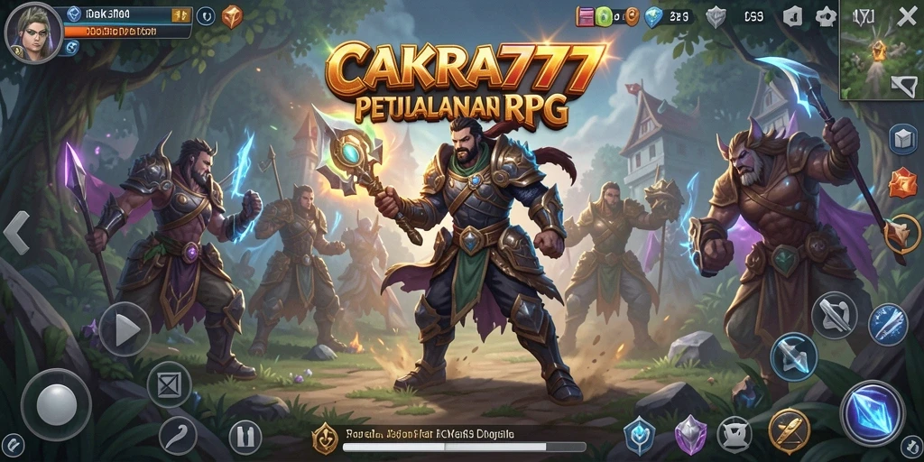 Menampilkan momen seru dari gameplay RPG CAKRA777.