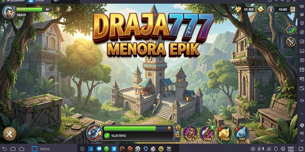 Tampilan gameplay Tower Defense yang intens dan strategis di DRAJA777.