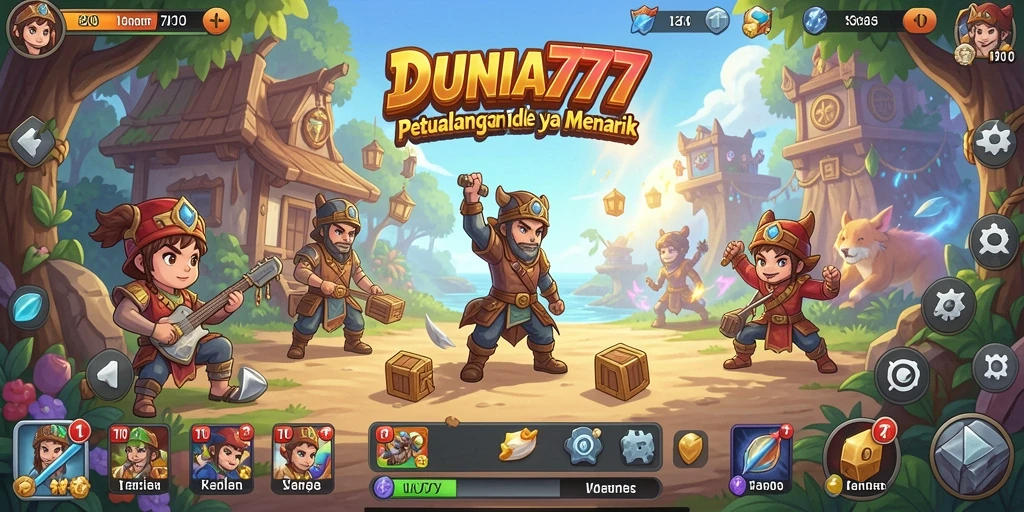 Tampilan gameplay DUNIA777 yang menarik dengan elemen Idle yang seru.