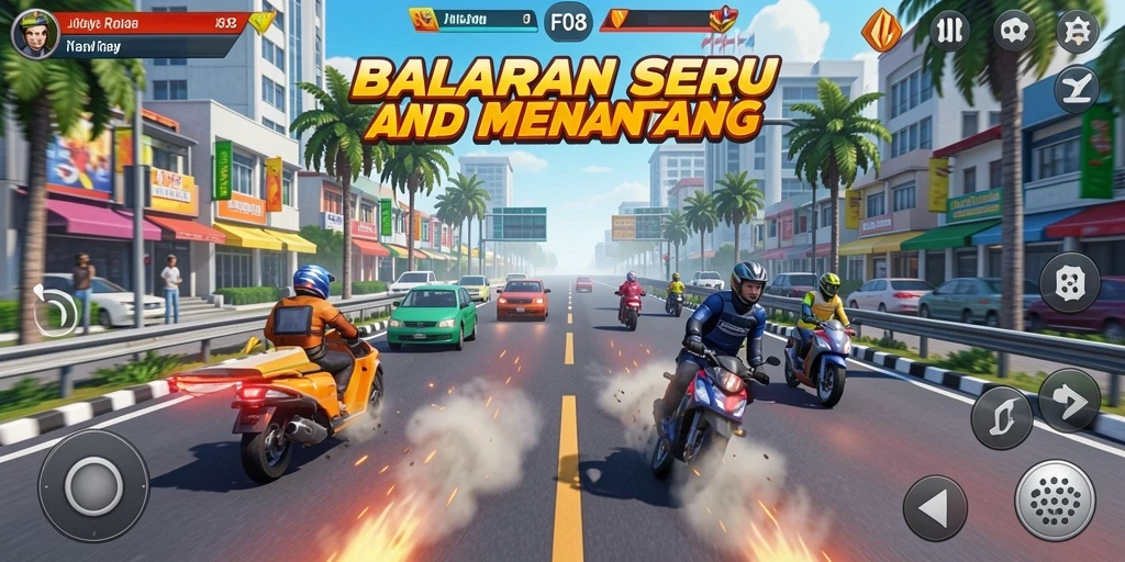 Tampilan balapan F08 yang seru dan mendebarkan.