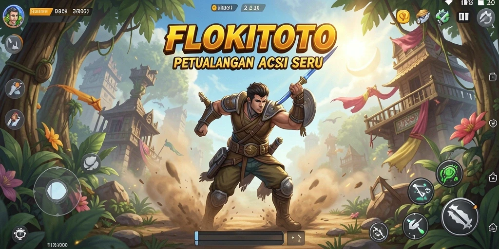 Tampilan layar gameplay FLOKITOTO yang penuh aksi.
