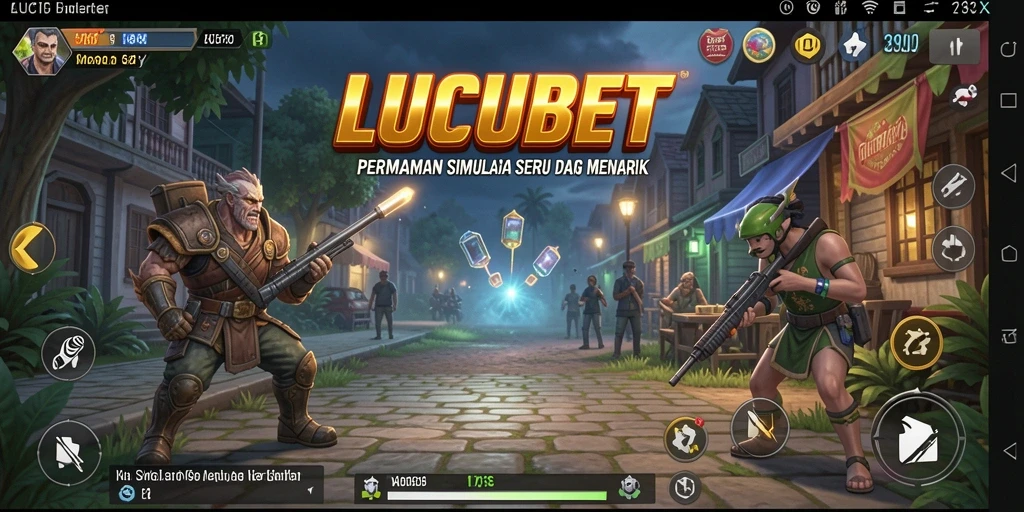 Screenshot gameplay LUCUBET dengan karakter dan latar belakang yang menarik.