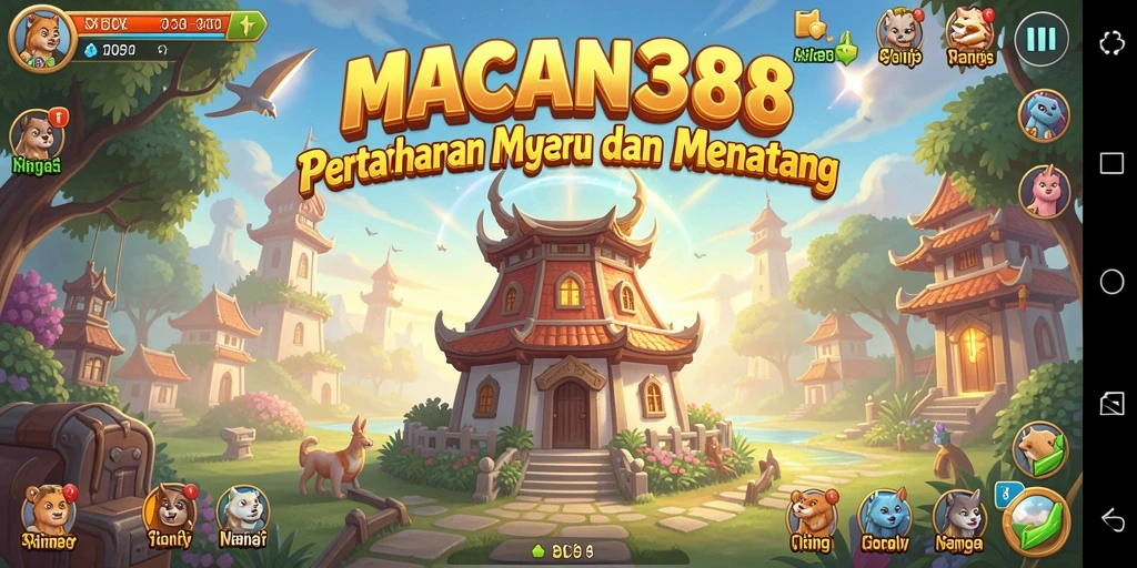 Tampilan menarik dari gameplay Tower Defense di MACAN388