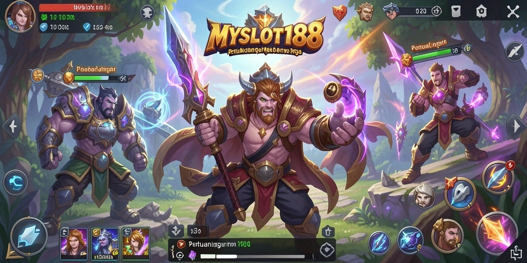 Tangkapan layar utama <strong>MYSLOT188</strong> yang menampilkan aksi RPG yang mendebarkan.