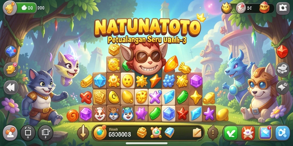 Tampilan gameplay seru di NATUNATOTO yang menantang dan menarik.