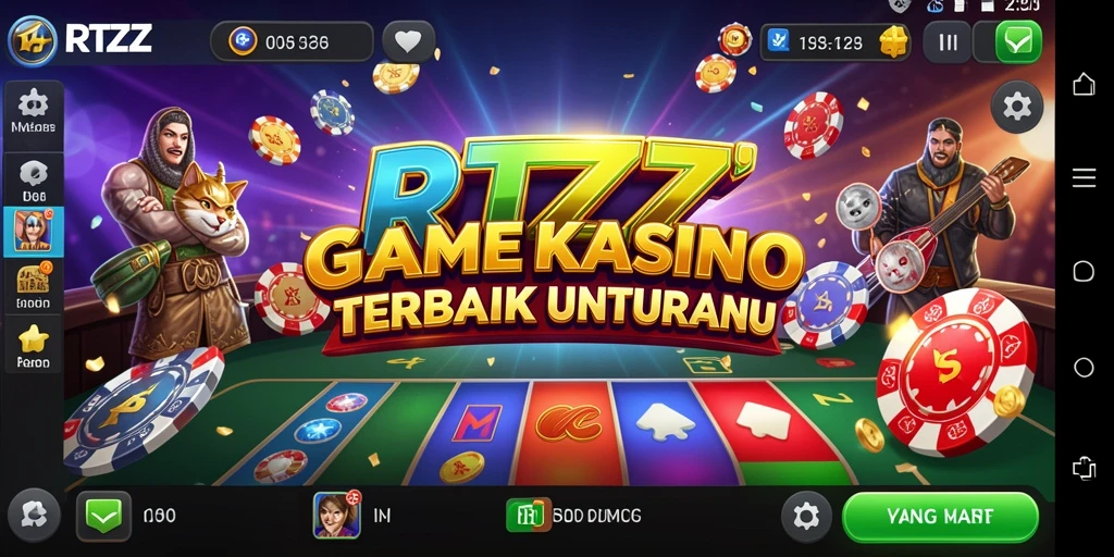 Screenshot gameplay RTZZ menunjukkan suasana Kasino yang mendebarkan.