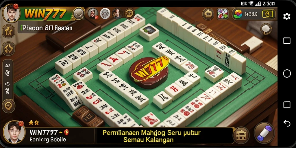 Tampilan layar gameplay menarik dari WIN777 menunjukkan keseruan Mahjong.