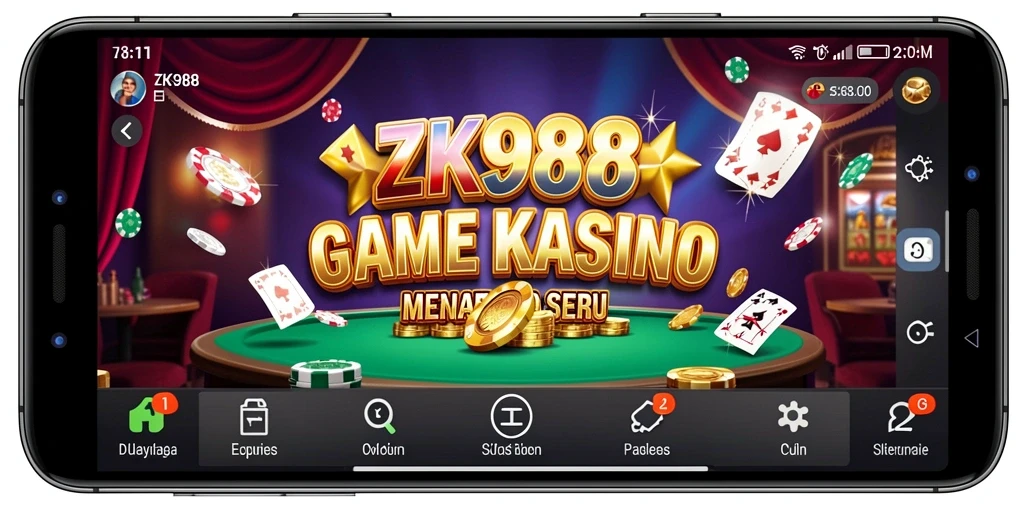 Gameplay kasino ZK988 dengan grafik memukau dan fitur menarik.