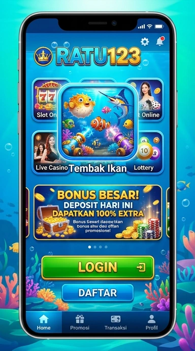 Tampilan aplikasi ratu123 yang menarik dan mudah digunakan.